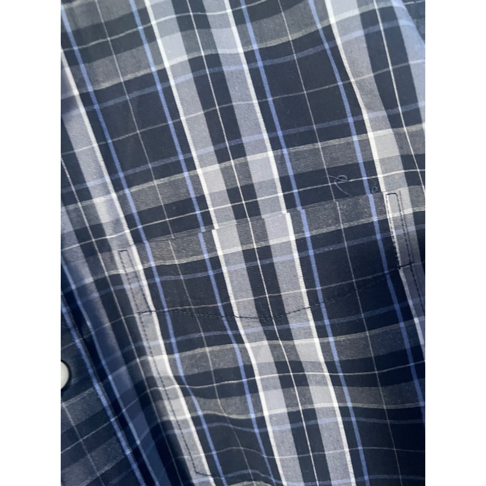 American Eagle‎ Plaid Shirt Mens S Black Classic Fit Stretch - Picture 4 of 6
